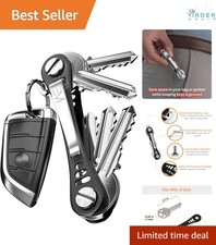 Key Organizer Compact Aluminum Fits 14 Keys Pocket Key Holder Black
