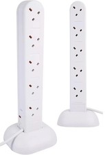 Electric Cable Extension Tower Lead 13amp Plug 10 Way Output Socket 10 Gang 2m