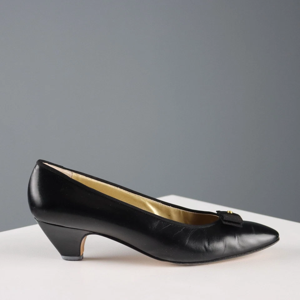 Chaussures à Talons Gucci Vintage Cuir N. 40 Années 1980 Originales - Photo 2/4