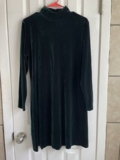 Jacqueline Ferrar Black Velvet Dress 10 Stretch Cocktail Holiday Dressy Shift