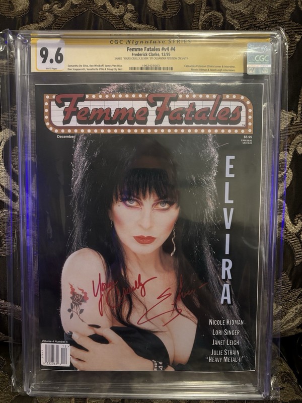 FEMME FATALES Sexy 1995 ELVIRA CGC 9.6 Signature Series Cassandra Peterson