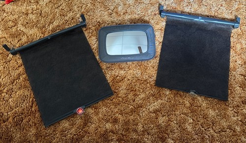 Eddie Bauer Dual Facing Mirror Plus Two Safety 1st Retractable Car Window Shades