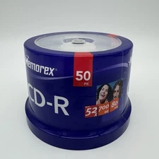 NEW Memorex CD-R 50 Pack Disc Spindle Recordable CDs 80 Min 700MB