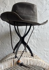 Dorfman Pacific DPC Vintage Distressed Outback Bush Safari Sun Hat Dark Brown XL
