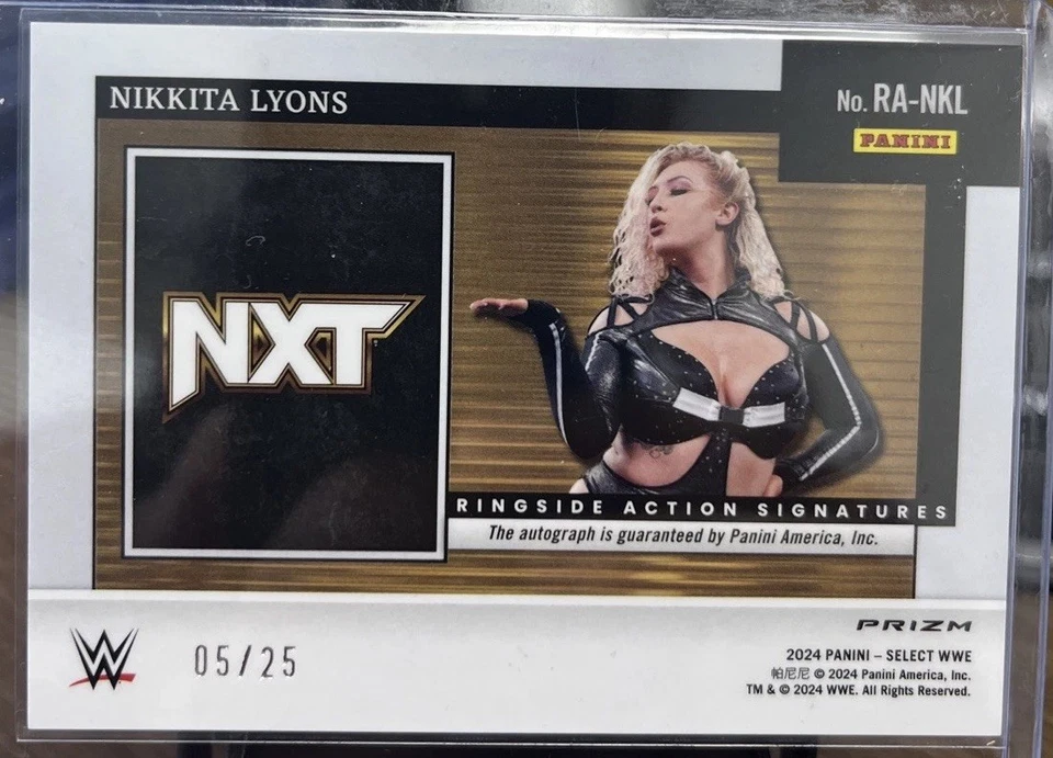 2024 Panini Select WWE Nikkita Lyons Ringside Action Auto #RA-NKL Tie Dye 5/25 - Image 2 of 2