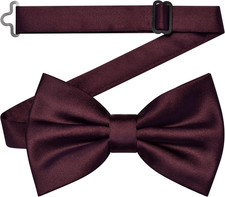 Solid Color Pre-tied Bow Tie Quality Adjustable Bowtie for Men Party Wedding