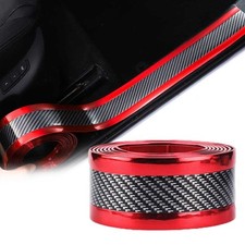 Red Door Car Protector Sill Scuff Cover Sticker Anti-scratch Carbon Fiber Strip