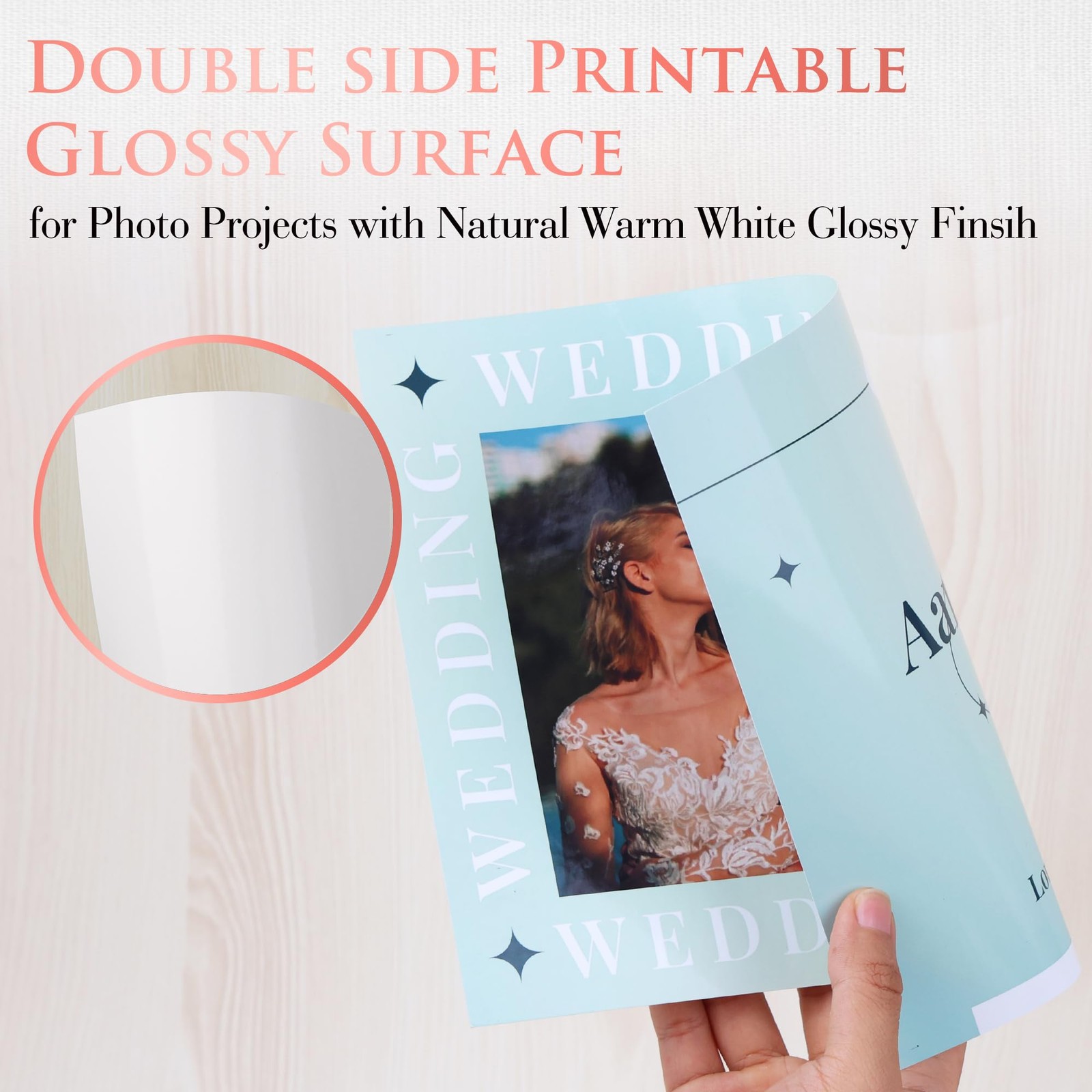 Thick Double Sided Glossy Photo Paper 69lb 8.5X11 Inches Heavyweight Cardstoc...