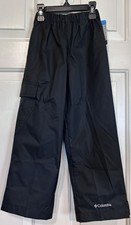 Columbia Youth XXS 4/5 Cypress Brook II Black Waterproof Rain Pants Windbreaker