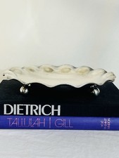Vintage Fluted Silverplated Bowl With Fluted Wavy Edge and Ball Feet