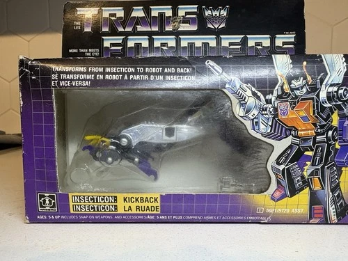Transformers G1 Kickback Insecticon 1985 Hasbro Figure VTG Rare In Box. COMPLETE