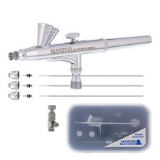 3 Tip MASTER G255 Dual-Action AIRBRUSH PRO SET KIT Auto Paint Nail Tattoo Hobby