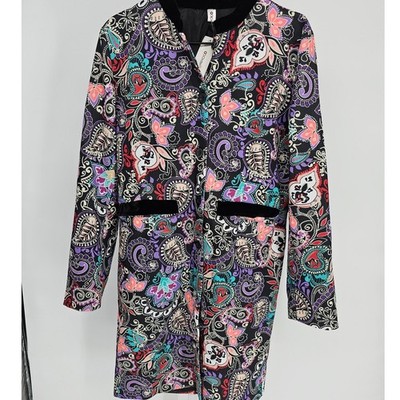 OC Order Plus Womens Carlisle Paisley Stylish Printed Coat Multicolor Sz Large