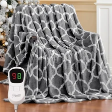 Homemate Heated Blanket Electric Throw - 50“x60“ Heating Blanket with 10 Fas