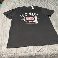 Old Navy Shirt 30th Anniversary American Flag Graphic Top Men s Large Black 2024