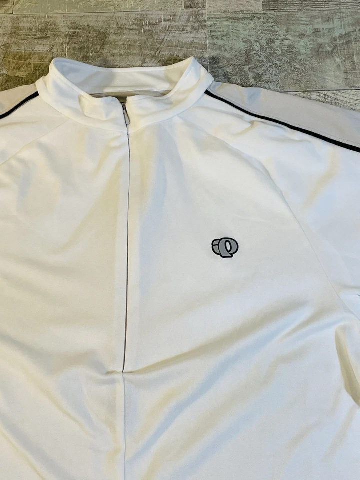 Pearl Izumi Cycling Jersey Mens Medium White Gray 1/4 Zip Excellent Condition - Image 2 of 4