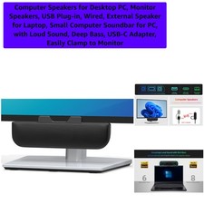 Computer Speakers for Desktop PC, Monitor Speakers, USB Plug-in, Wired, Exter...