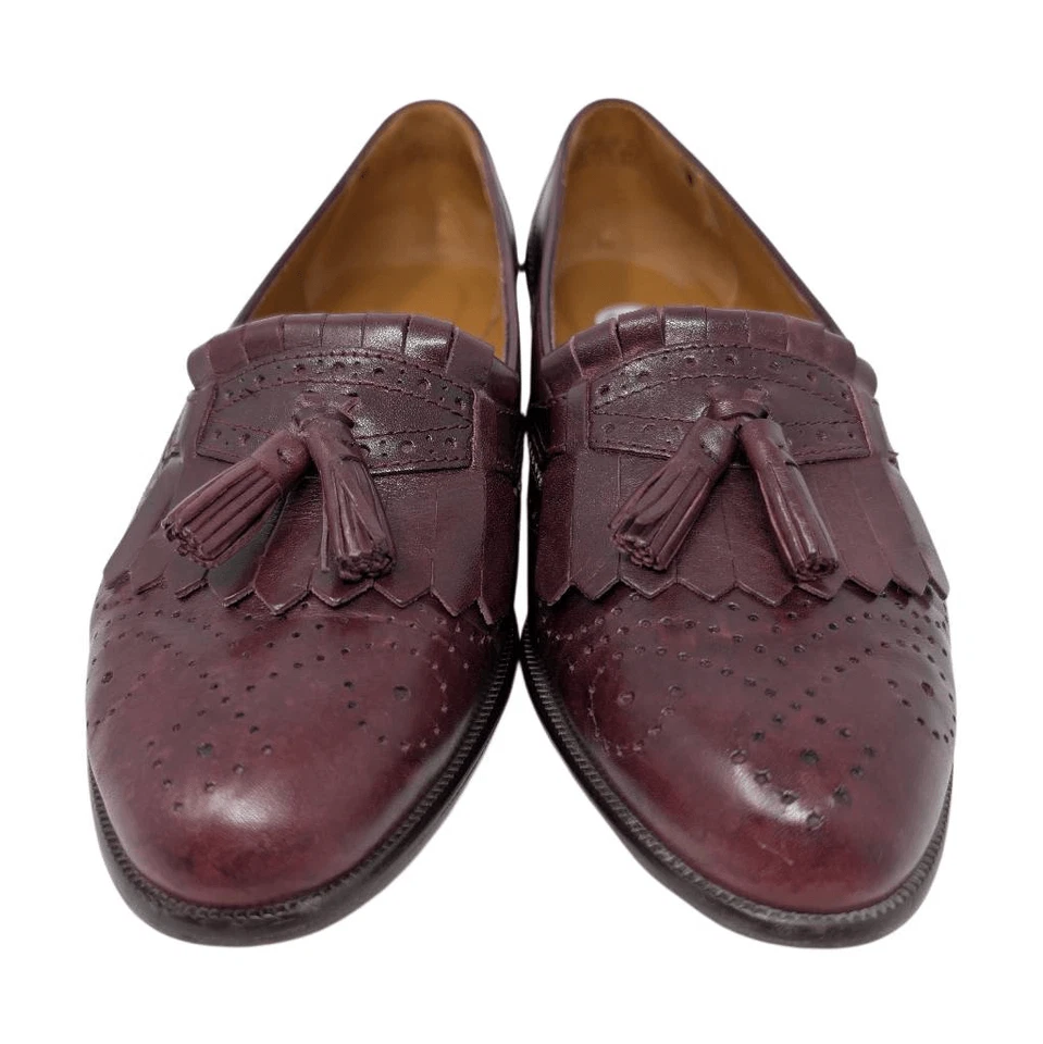 Etienne Aigner 6,5 Ochsenblut weinrot Quaste Leder Loafer Karriere Abend Vintage - Bild 3 von 4