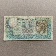 🇮🇹 Italy 500 Lire Banknote Roman God Mercury Currency Italian Paper Money Note