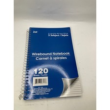 Jot 3 Subject Wirebound Notebook, 120 Sheets, College Ruled - New