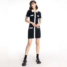 CIDER Black and Cream Women's Dress Size M