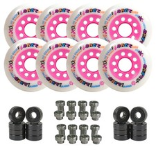 Labeda Grit Evo Outdoor Roller Hockey Wheels - 8-Pack with Evo Spacers and Hybr