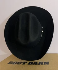 Boot Barn Bailey Lightning 4x Black Angora Blend 7-3/4 Felt Cowboy Hat!
