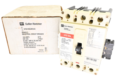 #ad Eaton HFD3100 100A 600V 3 Pole Industrial Circuit Breaker HFD3100LB04S28 $118.15