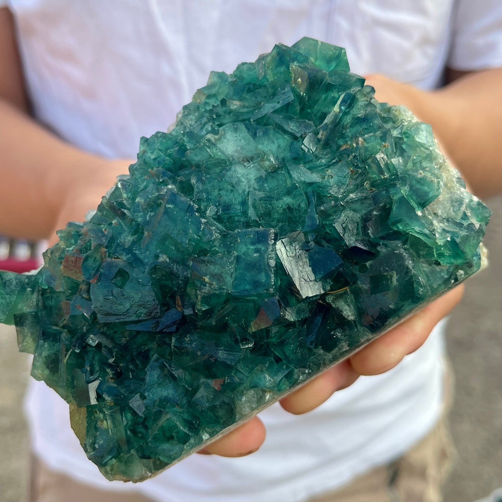 1.7LB Natural Green Fluorite Crystal Ore Specimen for Collectors