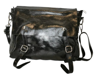 Luca Lorenzo women's bag genuine leather black shoulder bag handbag New Italy