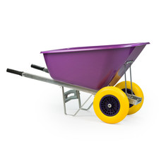 KCT BIG PURPLE WHEELBARROW XL 200L TWIN WHEEL LARGE BUILDER STABLE YARD BARROW