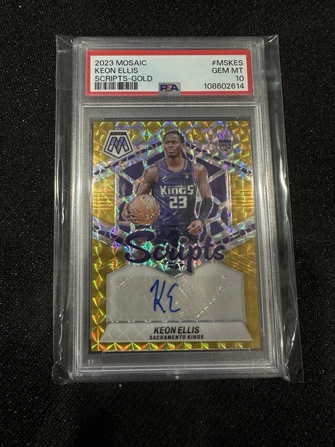 2023 Panini Mosaic Basketball Keon Ellis Scripts Gold Auto /10 PSA 10