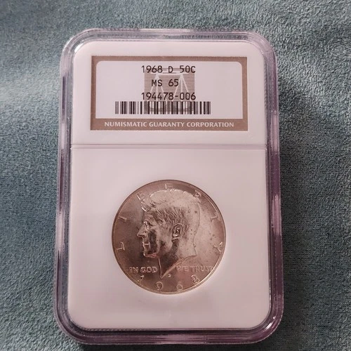 1968-D Kennedy Half Dollar 50c Silver NGC MS65