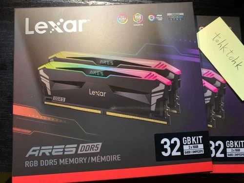 Brand New Lexar ARES RGB DDR5 RAM 32GB (2x16GB) 6400 MHz 288 XMP AMD Expo CL32