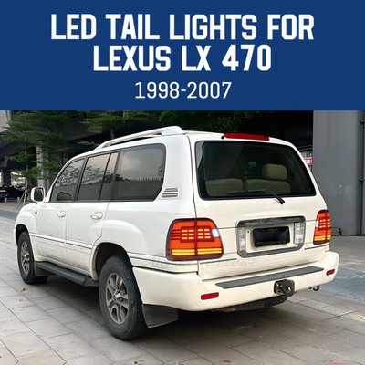 Smoke LED Tail Lights For Lexus LX470 1998-2007 Animation Dynamic Rear Lights