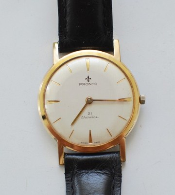 Pronto 21 Thinline Vintage Herren Uhr Swiss Made Ultra Slim 60er.  U1