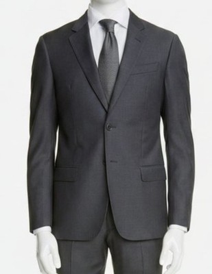 Emporio Armani Men's Gray Solid Wool G-Line Super 130s Suit Jacket Size 54R