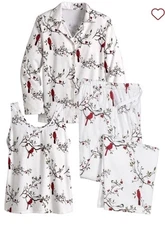 NWOT* Vermont Country Store 3-Pc Portuguese Flannel Pajama PJ Set Cardinal 2XL