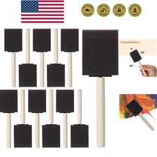 Bates- Foam Paint Brushes, 2 Inch, 16 Pack, Wooden Handle, Sponge Brushes for...