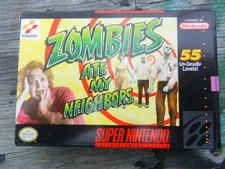 SNES Zombies Ate My Neighbors Super Nintendo * Cartridge, Box, paper,  No Manual