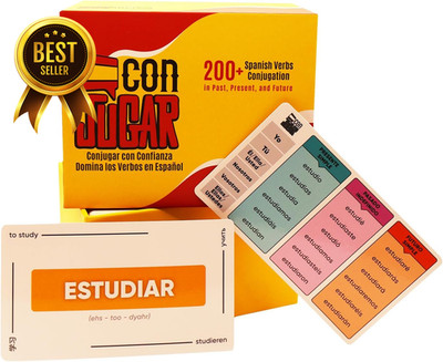 Spanish Verb Flashcards for Beginners and Intermediate Learners 200+ Verb Conjug