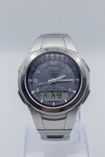 CASIO Wave Ceptor WVA-400J Solar Analog Digital Men's Watch Navy Dial