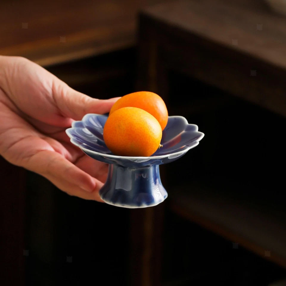 Ceramic Footed Plate Dessert Cake Serving Holder Countertop for Kitchen Counter