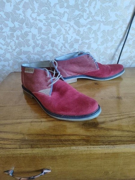 Men Bugatti Boots Red Denim 45
