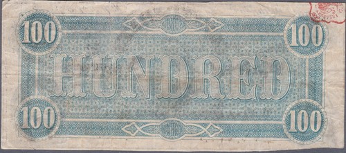 Confederate T65 One Hundred Dollars - Picture 2 of 2