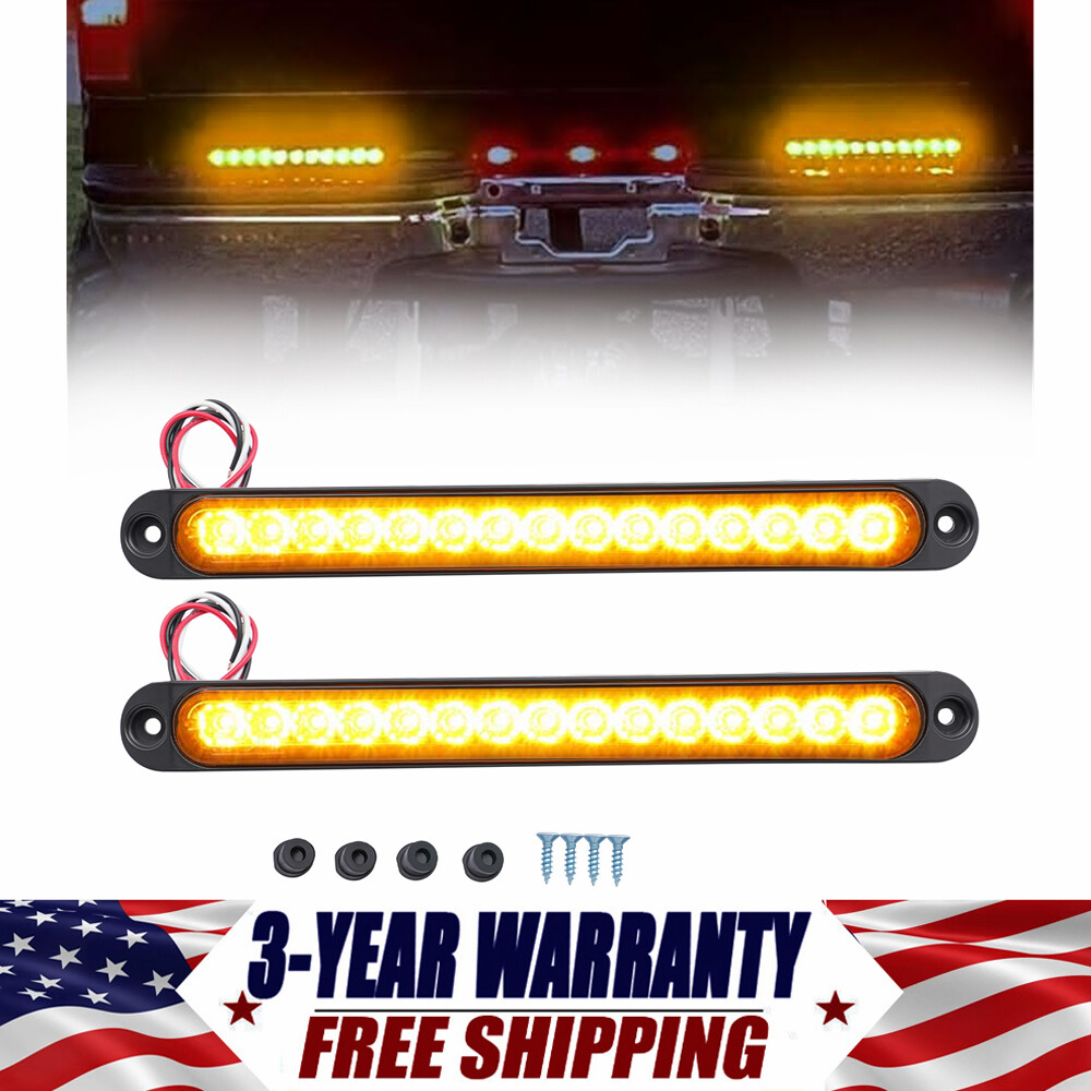 2pcs Universal 15LED Truck Trailer Brake Tail Turn Signal Light Bars