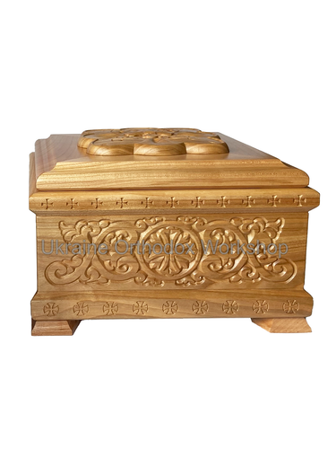 Reliquary Box Orthodox Christian Carved Wooden Handcarved 7.87" - Picture 4 of 6