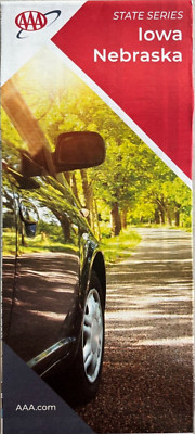 New AAA IOWA - NEBRASKA  STATE ROAD MAP   Highway Tour   IA/NE   LATEST 2023