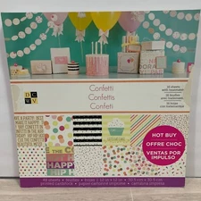 DCWV Hot Buy 12 x 12 Paper Pad 48 Sheets "Confetti" Card Making Scrapbooking