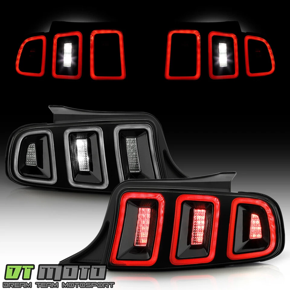 Juego de luces traseras LED secuenciales negras transparentes para Ford Mustang 2012-2014 izquierda+derecha Foto 2 de 4